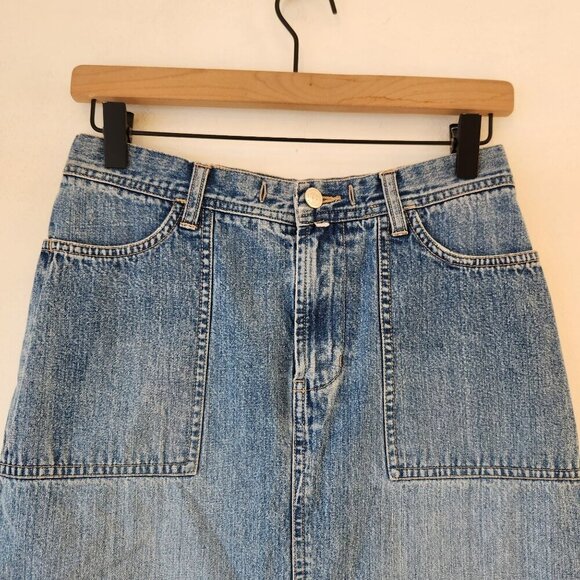 VTG BKE Buckle Y2K 90s Denim Jean Maxi Skirt Side Slits Women's 27 - Picture 3 of 10